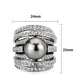 LO5W104- Rhodium Plated Brass Ring with Pearl In Black-1