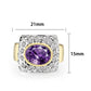 LO5W105- Gold Plated Brass Ring with CZ In Amethyst-1