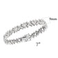 LO5W113 - Brass  Bracelet with AAA Grade CZ  in Clear Rhodium Plated-7"-1