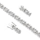LO5W113 - Brass  Bracelet with AAA Grade CZ  in Clear Rhodium Plated-7"-2