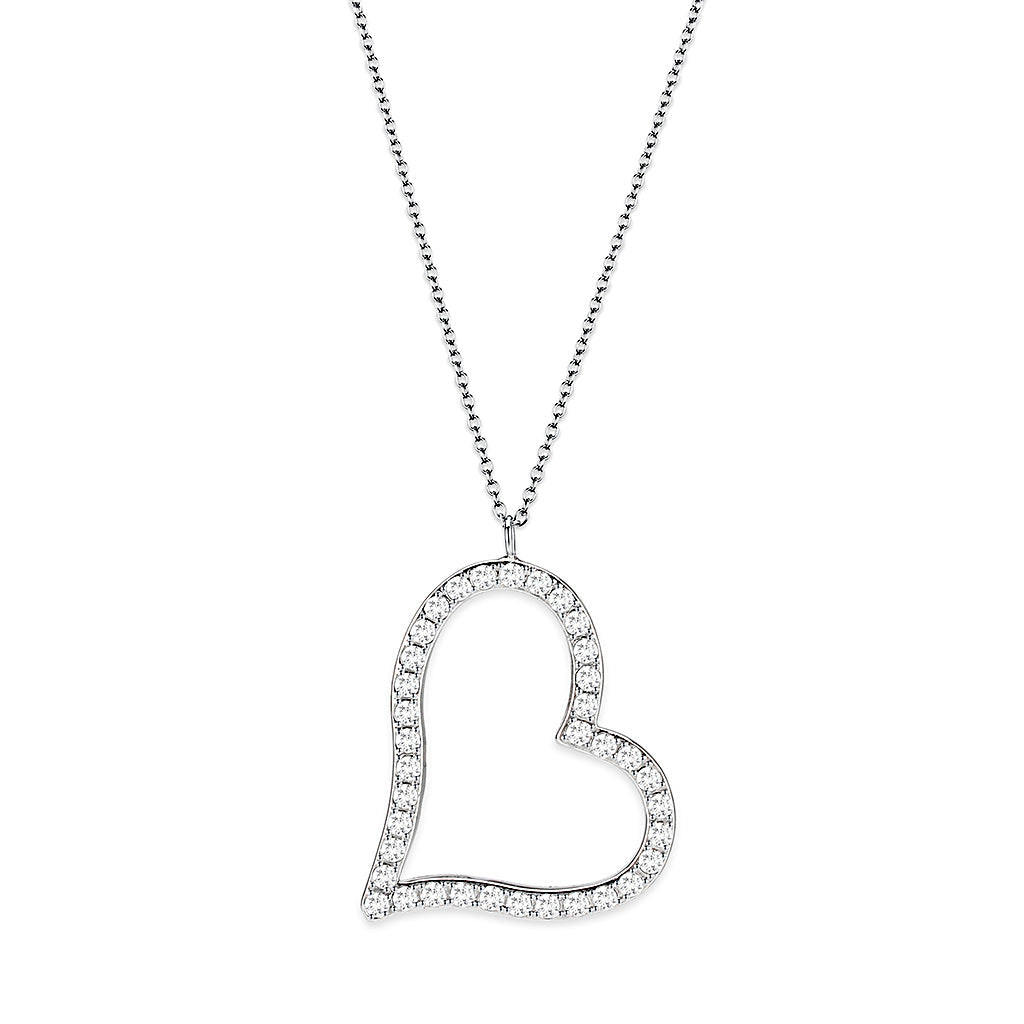 LO5W119- Brass  Pendant (Chain Not Included) with Clear Crystal Glass  In Rhodium Plated-0