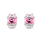 LO5S124 - Sterling Silver  Earrings With  CZ Pink In High Polished( No Plated)-0