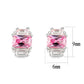 LO5S124 - Sterling Silver  Earrings With  CZ Pink In High Polished( No Plated)-2