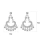 LO5S128 - Sterling Silver  Earrings With  CZ Clear In High Polished( No Plated)-2