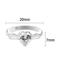 LO5S230- Sterling Silver Ring with CZ In Clear High Polished( NO Plating)-1
