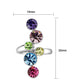 LO5S231- Sterling Silver Ring with CZ In Multi Color High Polished( NO Plating)-1