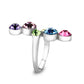 LO5S231- Sterling Silver Ring with CZ In Multi Color High Polished( NO Plating)-3