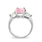 LO5S232- Sterling Silver Ring with CZ In Pink High Polished( NO Plating)-2