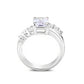 LO5S233- Sterling Silver Ring with CZ In Clear High Polished( NO Plating)-2