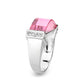 LO5W235- Brass Ring with CZ In Pink Rhodium Plated-3