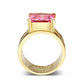 LO5W237-  Brass Ring With CZ in Pink Gold Plated-2