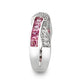 LO5W238-  Brass Ring With CZ in Pink Rhodium Plated-3