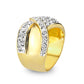 LO5W240-  Brass Ring With Synthetic Glass  in Clear Gold Plated-3