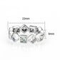 LO5W241-  Brass Ring With CZ  in Clear Rhodium Plated-1