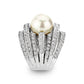 LO5W242-  Brass Ring With Pearl  in White  Rhodium Plated-3