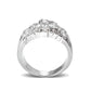 LO5W243-  Brass Ring With CZ  in Clear Rhodium Plated-2