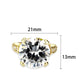 LO5W244-  Brass Ring With CZ  in Clear Gold Plated-1