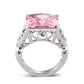 LO5W245-  Brass Ring With CZ  in Pink Rhodium Plated-2