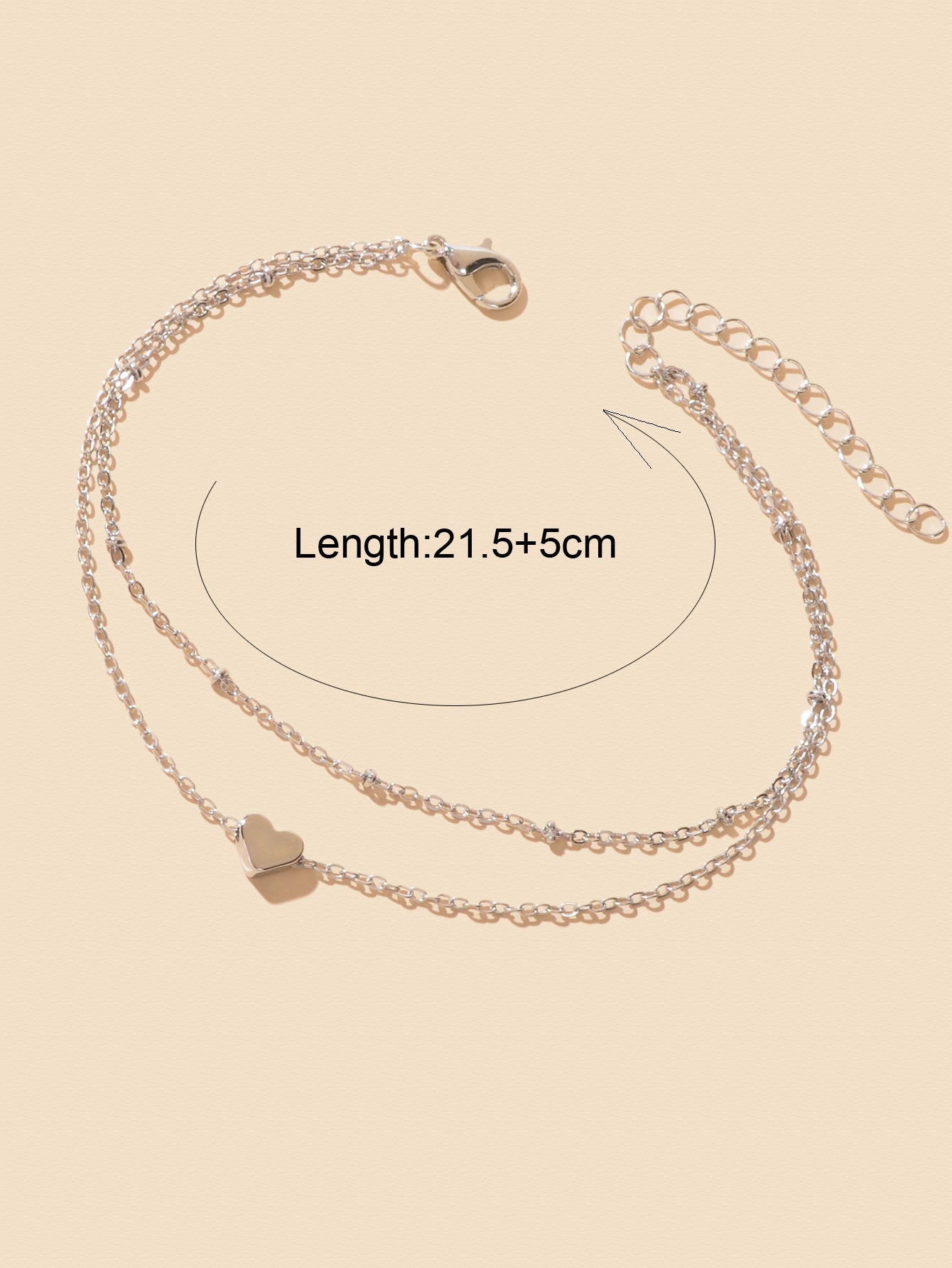 Womens Layered Chain Heart Anklet Foot Chain Beach Ankle Jewellery Bracelet Gift-3
