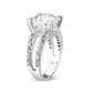 LO5S060- Sterling Silver Ring with CZ In Clear High Polished( NO Plating)-3
