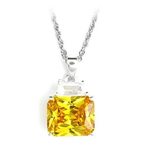 6X310 - High-Polished 925 Sterling Silver Pendant with AAA Grade CZ  in Topaz-0
