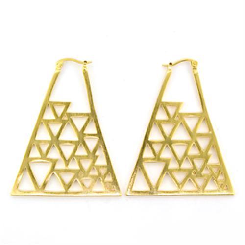 81017 - Gold & Brush Brass Earrings with No Stone-0