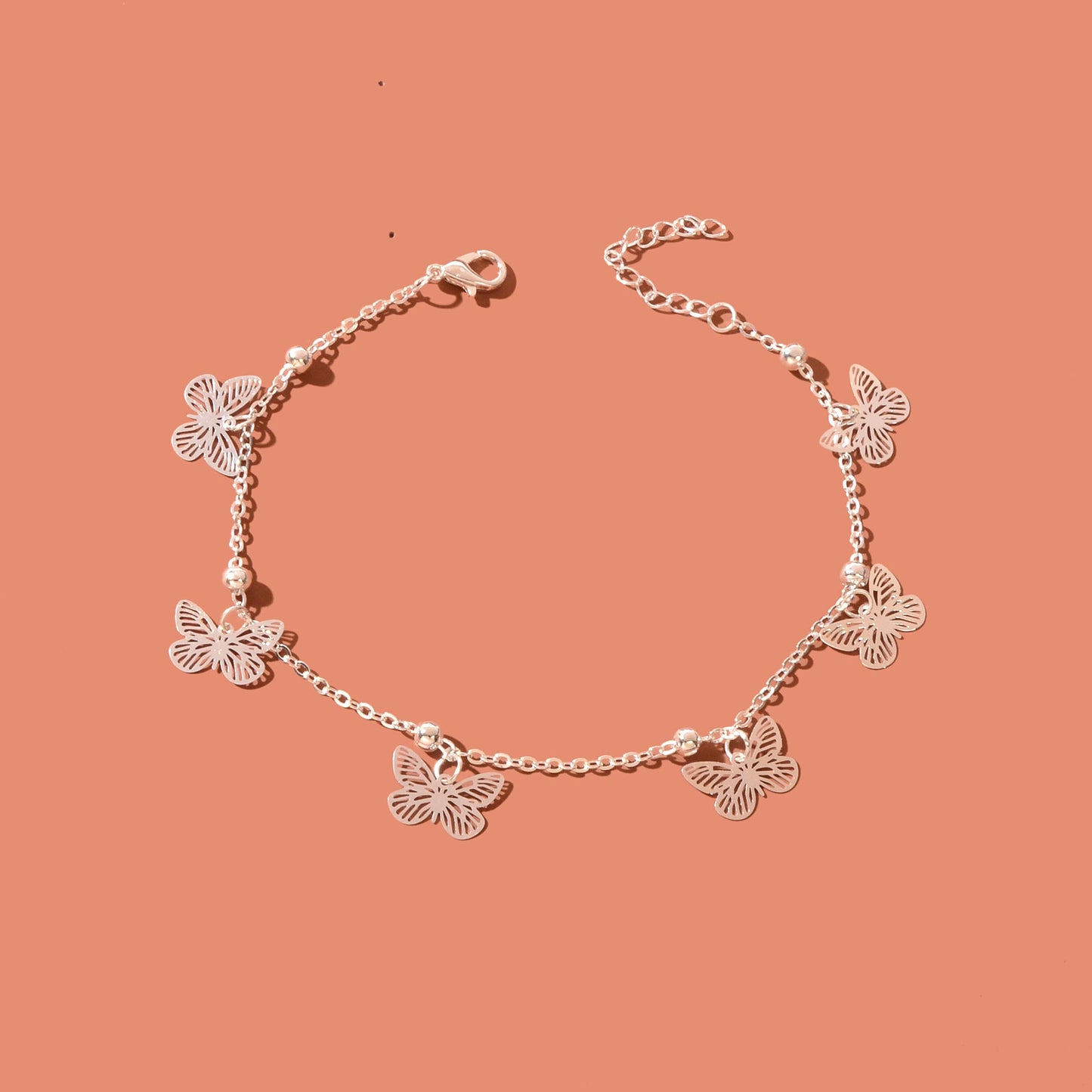 Silver Butterfly Charm Anklet Boho Beach Foot Jewellery Ankle Bracelet for Girls-1