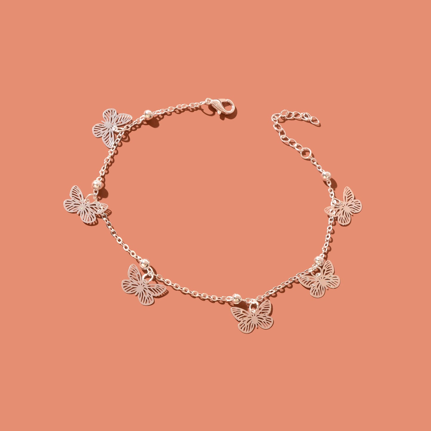 Silver Butterfly Charm Anklet Boho Beach Foot Jewellery Ankle Bracelet for Girls-2
