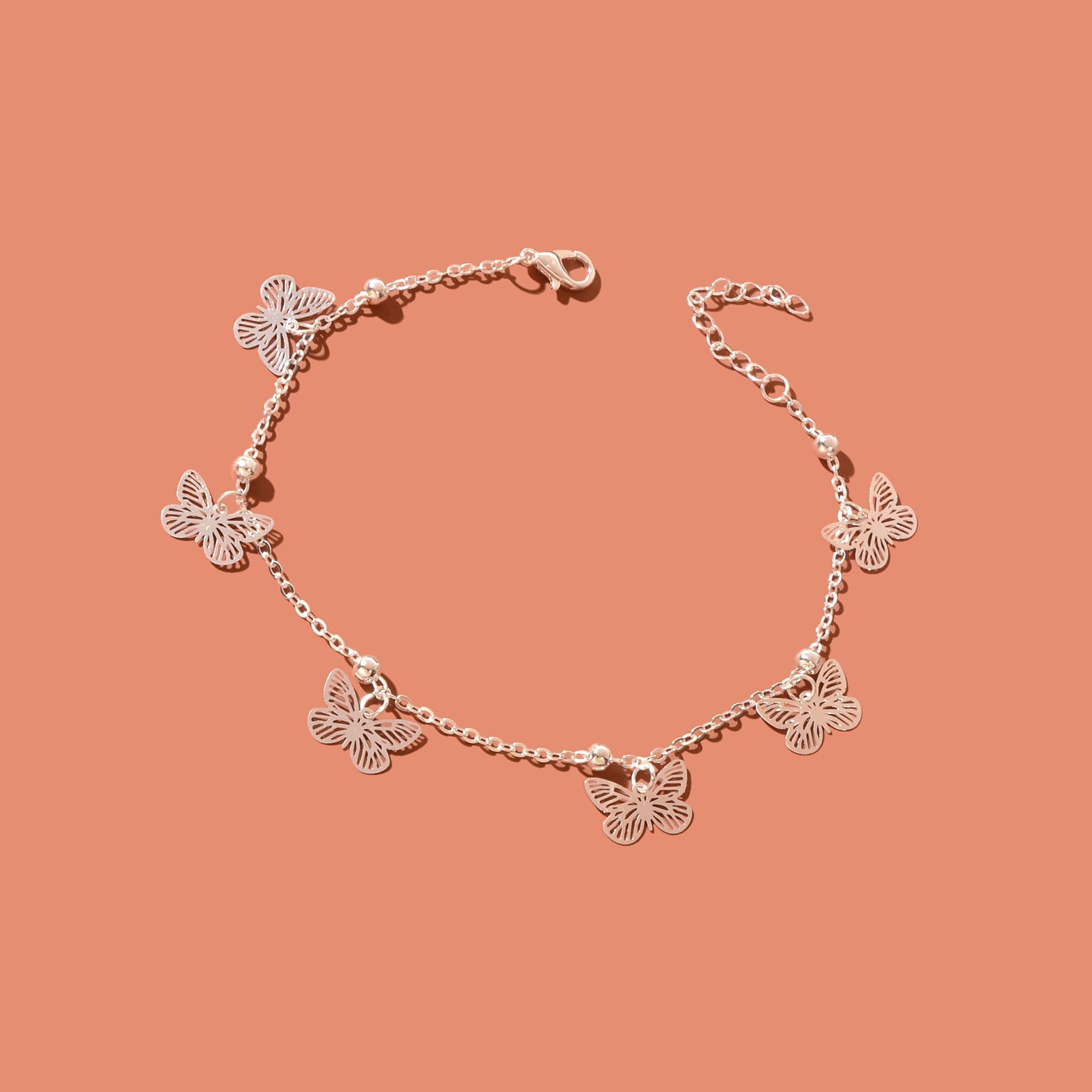 Silver Butterfly Charm Anklet Boho Beach Foot Jewellery Ankle Bracelet for Girls-2