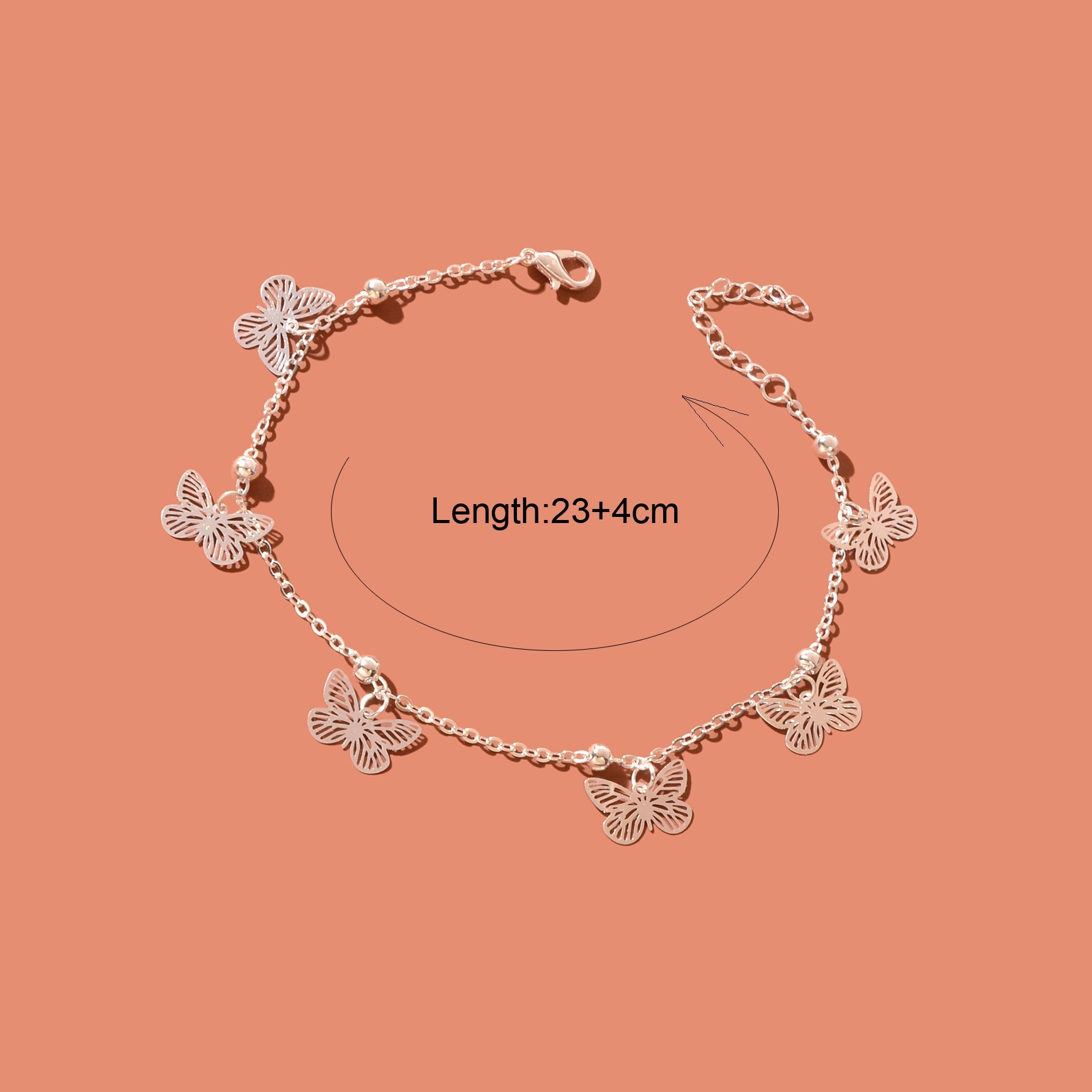 Silver Butterfly Charm Anklet Boho Beach Foot Jewellery Ankle Bracelet for Girls-3