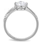 DA002 - High polished (no plating) Stainless Steel Ring with AAA Grade CZ  in Clear-2