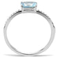 DA011 - High polished (no plating) Stainless Steel Ring with AAA Grade CZ  in Sea Blue-2