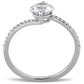 DA013 - High polished (no plating) Stainless Steel Ring with AAA Grade CZ  in Clear-2