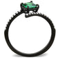 DA017 - IP Black(Ion Plating) Stainless Steel Ring with AAA Grade CZ  in Emerald-2