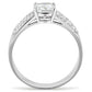 DA020 - High polished (no plating) Stainless Steel Ring with Cubic  in Clear-2