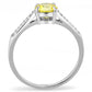 DA021 - High polished (no plating) Stainless Steel Ring with AAA Grade CZ  in Topaz-2