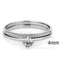 DA026 - High polished (no plating) Stainless Steel Ring with AAA Grade CZ  in Clear-1
