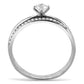 DA026 - High polished (no plating) Stainless Steel Ring with AAA Grade CZ  in Clear-2