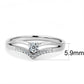 DA030 - High polished (no plating) Stainless Steel Ring with AAA Grade CZ  in Clear-1