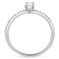 DA031 - High polished (no plating) Stainless Steel Ring with Cubic  in Clear-2