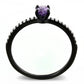 DA032 - IP Black(Ion Plating) Stainless Steel Ring with AAA Grade CZ  in Amethyst-2