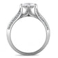 DA036 - High polished (no plating) Stainless Steel Ring with AAA Grade CZ  in Clear-2
