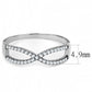 DA041 - High polished (no plating) Stainless Steel Ring with AAA Grade CZ  in Clear-1