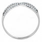 DA041 - High polished (no plating) Stainless Steel Ring with AAA Grade CZ  in Clear-2