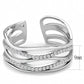 DA047 - High polished (no plating) Stainless Steel Ring with AAA Grade CZ  in Clear-1