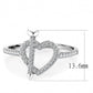 DA052 - High polished (no plating) Stainless Steel Ring with AAA Grade CZ  in Clear-1