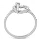 DA052 - High polished (no plating) Stainless Steel Ring with AAA Grade CZ  in Clear-2