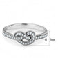 DA053 - High polished (no plating) Stainless Steel Ring with AAA Grade CZ  in Clear-1