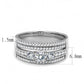 DA062 - High polished (no plating) Stainless Steel Ring with AAA Grade CZ  in Clear-1