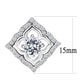 DA073 - High polished (no plating) Stainless Steel Earrings with AAA Grade CZ  in Clear-1